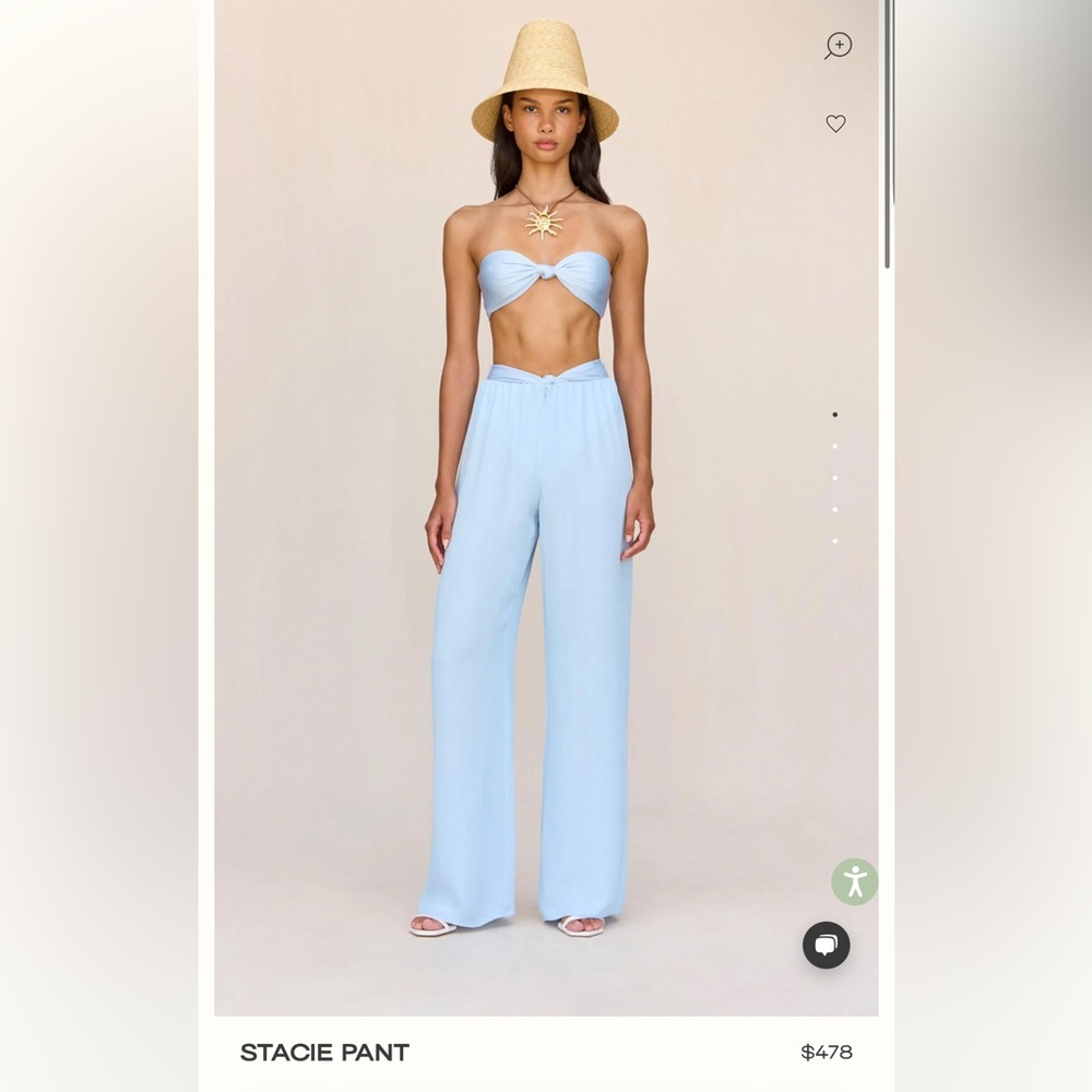 cult gaia Pale Blue Wide-Leg Pants